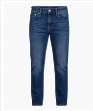 Premium Blue Stretch Denim Jeans front view on a white background